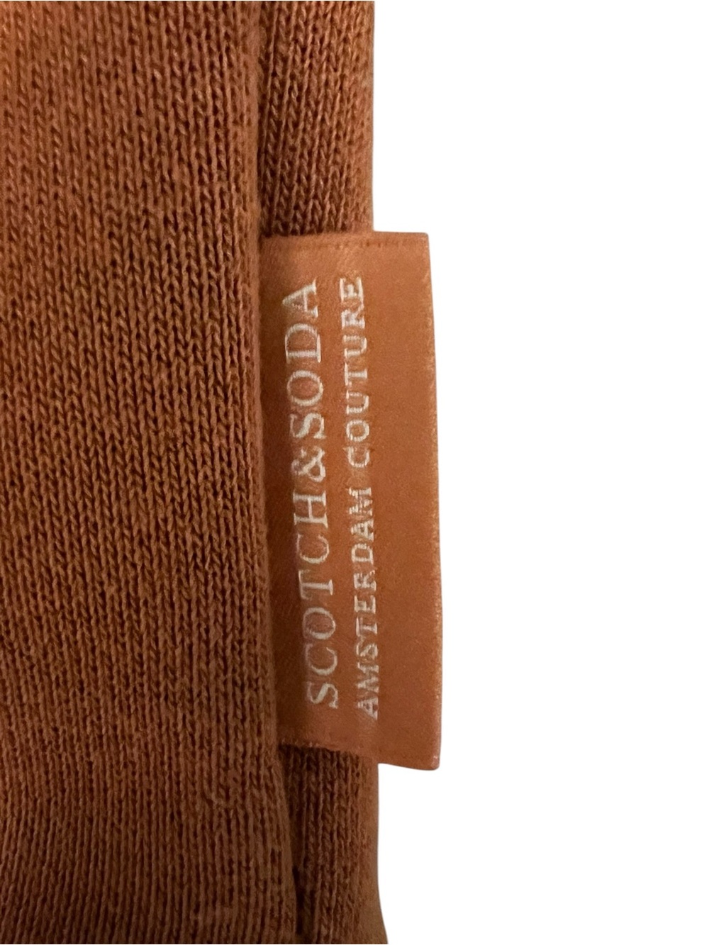Scotch & Soda Men's Crewneck Sweater in Rust with Embroidered Dot Motif size S - Picture 7 of 9
